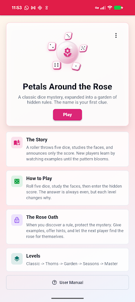 Petals Logic introduction screen